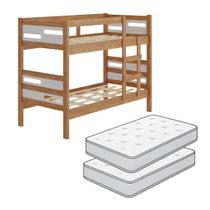 Beliche Estrela Vira Duas Camas 100 MDF com Escada e Colchão Nature Off Beliche Estrela Vira Duas Camas 100 MDF com Escada e Colchão Nature Off