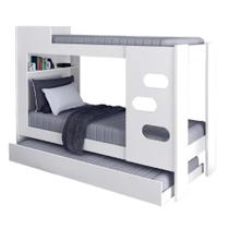 Beliche Floripa com Cama Auxiliar para Colchão 0,88m J&A Branco
