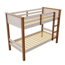 Beliche Infantil Beliche Retrô Off White Nogueira com Design Retrô em MDF Móveis Beliche Infantil Beliche Retrô Off White Nogueira com Design Retrô em MDF Móveis