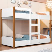 Beliche Infantil Cama Crianças MDF Reforçada Juvenil com Escada Proteção Lateral
