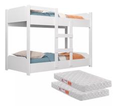 Beliche Infantil com 2 Colchões Flora 150cm Crianças Divertida Beliche Infantil com 2 Colchões Flora 150cm Crianças Divertida