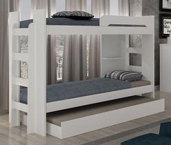 Beliche Infantil com Cama Auxiliar - 125-Neve - Star Móveis Beliche Infantil com Cama Auxiliar - 125-Neve - Star Móveis