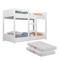 Beliche Infantil com Escadas e Grade + 2 Colchões Segura