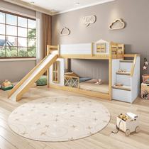 Beliche Infantil Montessoriana com Escada, Janela, Grade Proteção, Escorregador, Grade X Garden Casatema