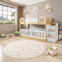 Beliche Infantil Montessoriana Garden com Escada Lateral e Proteção Casinha Grade Casatema