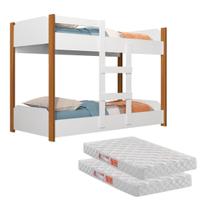 Beliche Infantil Reforçada com 2 Colchões Branca e Cores FLO Beliche Infantil Reforçada com 2 Colchões Branca e Cores FLO