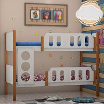 Beliche Infantil Solteiro Ônix - Branco Mel - Divaloto Móveis + Acompanha Luminária Nuvem