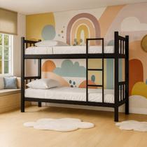 Beliche Infantil Solteiro Tubular com Escada Lateral