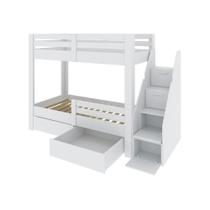 Beliche Infantil Star Plus com Grade de Proteção Branco - Casatema Beliche Infantil Star Plus com Grade de Proteção Branco - Casatema