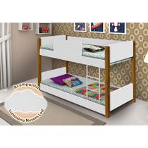 Beliche Infantil Valentina Juvenil Branca e Amêndoa Acompanha Luminária Led