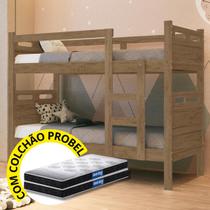 Beliche Jaspe com Colchão Probel Vira Duas Camas Solteiro Kit Premium