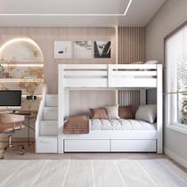 Beliche Juvenil Star Plus com 2 Gavetas Branco - Casatema Beliche Juvenil Star Plus com 2 Gavetas Branco - Casatema