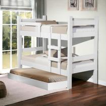 Beliche Letícia Branco com Auxiliar e 03 Colchões Cambel