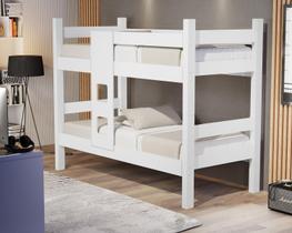 BELICHE LETICIA COM ESCADA E GRADE PROTEÇÃO VIRA 2 CAMAS SOLTEIRO -MDF -Branco