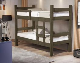 BELICHE LETICIA COM ESCADA E GRADE PROTEÇÃO VIRA 2 CAMAS SOLTEIRO -MDF - Castanho