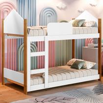 Beliche Magia com Escada e Grade de Proteção Branco/Grenat - Gabrielli Móveis