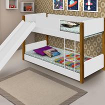 Beliche Mini Cama Branca e Mel com Escorregador