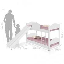 Beliche Mini Cama Branco com Escorregador e Colchões