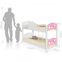 Beliche Mini Cama Nuvens Menina com 2 Colchões