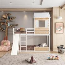 Beliche Montessoriano Club House Wood com Escorregador Branco/Natural - Casatema