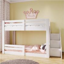Beliche Montessoriano Star Plus com Grade e Escada Casatema Branco Beliche Montessoriano Star Plus com Grade e Escada Casatema Branco