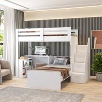 Beliche Multifuncional Solteiro Adulto com Escrivaninha Star Office Casatema MadeiraOriginals