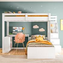 Beliche Office Infantil/Juvenil Moon com Escrivaninha em L e Escada 2 Portas e 2 Gavetas Yescasa Bra Beliche Office Infantil/Juvenil Moon com Escrivaninha em L e Escada 2 Portas e 2 Gavetas Yescasa Bra