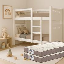 Beliche ou 2 Camas Solteiro com 02 Colchões Confortáveis Estrutura Reforçada Grade de Segurança Total