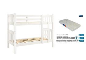 Beliche Perola Branco Versátil Vira 2 Camas Com Colchão Solteiro - Estrado 100% Madeira Fenix