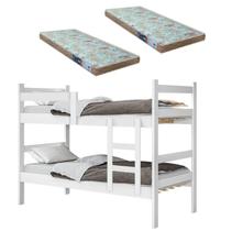 Beliche Porto Gabrielli 100% Mdf Com Escada Branco - Vira 2 Camas Solteiro + 2 Colchão Solteiro Beliche Porto Gabrielli 100% Mdf Com Escada Branco - Vira 2 Camas Solteiro + 2 Colchão Solteiro