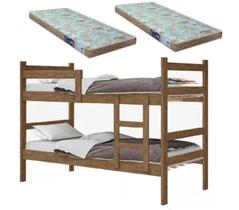 Beliche Porto Gabrielli 100% Mdf Com Escada Castanho - Vira 2 Camas Solteiro + 2 Colchão Solteiro Beliche Porto Gabrielli 100% Mdf Com Escada Castanho - Vira 2 Camas Solteiro + 2 Colchão Solteiro