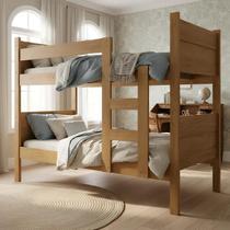 Beliche Resistente Fortaleza em Mdf Vira 2 Camas Solteiro Amêndoa Beliche Resistente Fortaleza em Mdf Vira 2 Camas Solteiro Amêndoa