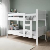 Beliche Resistente Fortaleza em Mdf Vira 2 Camas Solteiro Branco com 2 Colchões