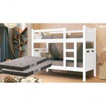 Beliche Seguro - Suporta 100kg/cama Com 2 Colchões D20 Branco Beliche Seguro - Suporta 100kg/cama Com 2 Colchões D20 Branco