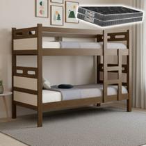 Beliche Solteiro 100% MDF Reforçada Que Vira 2 Camas Com 2 Colchões D20 Premium Super Conforto - Legno Beliche Solteiro 100% MDF Reforçada Que Vira 2 Camas Com 2 Colchões D20 Premium Super Conforto - Legno