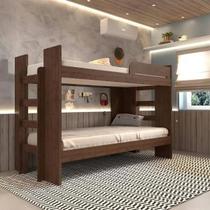 Beliche solteiro 125 com escada lateral e barra de proteção ideal para quarto infantil