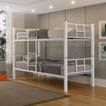 Beliche Solteiro Aço Vira 2 Camas Aço Com Escada Lateral