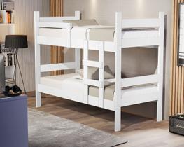 Beliche Solteiro Alana Para Quarto Compacta Estilo Moderno Vira 2 Camas MDF Com Estrado Madeira