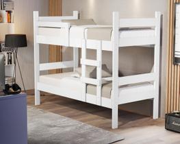 Beliche Solteiro Alana Para Quarto Compacta Estilo Moderno Vira 2 Camas MDF e madeira Com Estrado Madeira Ideal para Pousada Rancho Reforçada