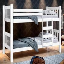 Beliche solteiro caribe vira 2 camas solteiro c/grade proteção e escada -super resistente -branco