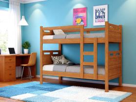 Beliche solteiro com 2 colchões quarto criança adolescentes cor nature