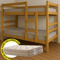 Beliche Solteiro com Colchões D33 Premium, Vira Duas Camas, Proteção Superior, Cama completa Beliche Solteiro com Colchões D33 Premium, Vira Duas Camas, Proteção Superior, Cama completa