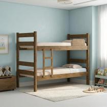 Beliche Solteiro com Escada e Proteção Antiquedas 100% MDF Prisma Plus Amadeirado Beliche Solteiro com Escada e Proteção Antiquedas 100% MDF Prisma Plus Amadeirado
