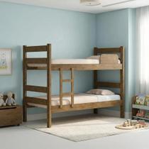 Beliche Solteiro com Escada e Proteção Antiquedas 100% MDF Prisma Plus Amadeirado Marrom