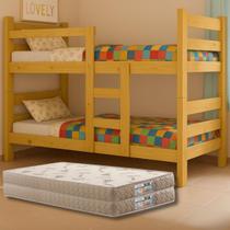 Beliche Solteiro Completa ou Duas Camas Reforçadas de Madeira até 120kg com 2 colchões D20 Beliche Solteiro Completa ou Duas Camas Reforçadas de Madeira até 120kg com 2 colchões D20