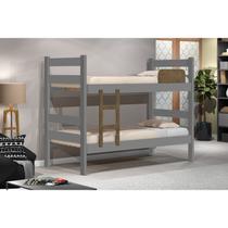 Beliche Solteiro em MDF 198cm x 92,5cm Prisma Cinza/Jequitiba