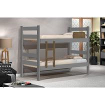 Beliche Solteiro em MDF 198cm x 92,5cm Prisma Cinza/Jequitiba Beliche Solteiro em MDF 198cm x 92,5cm Prisma Cinza/Jequitiba