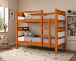 Beliche Solteiro em MDF com Guarda Corpo Escada Reforçada Transforma em 2 Camas Solteiro 188x88 Cor:NatureOff Beliche Solteiro em MDF com Guarda Corpo Escada Reforçada Transforma em 2 Camas Solteiro 188x88 Cor:NatureOff
