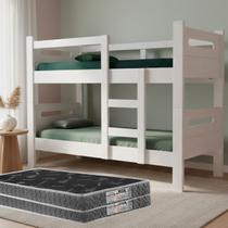 Beliche Solteiro Estrutura MDF 100% Reforçada Vira Duas Camas Com 2 Colchões D20 Beliche Solteiro Estrutura MDF 100% Reforçada Vira Duas Camas Com 2 Colchões D20