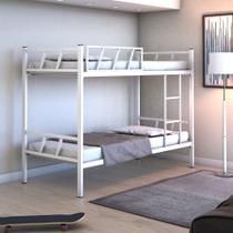 Beliche Solteiro Helena 100% Aço Estilo Industrial Com Escada E Grade De Proteção Beliche Solteiro Helena 100% Aço Estilo Industrial Com Escada E Grade De Proteção